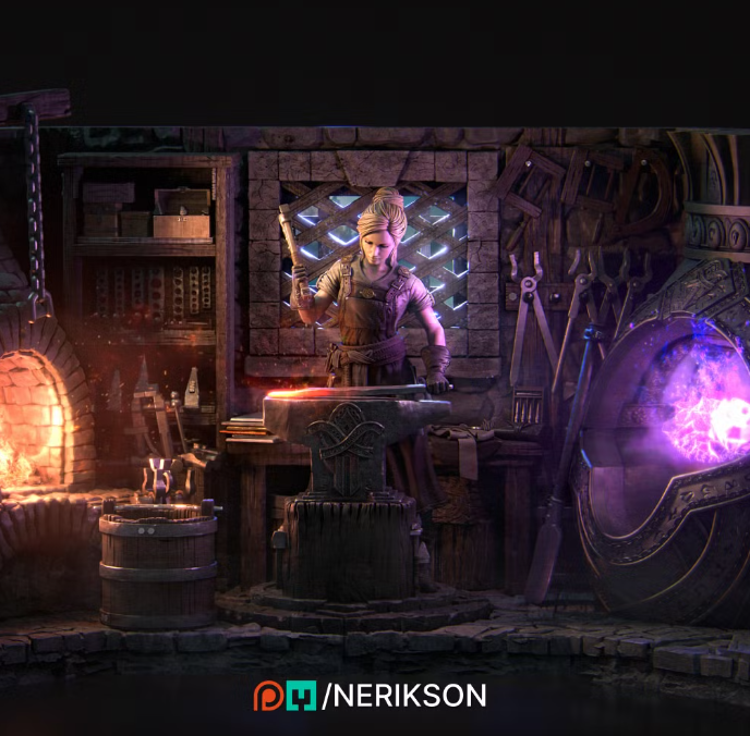 Lara The Blacksmith DIORAMA